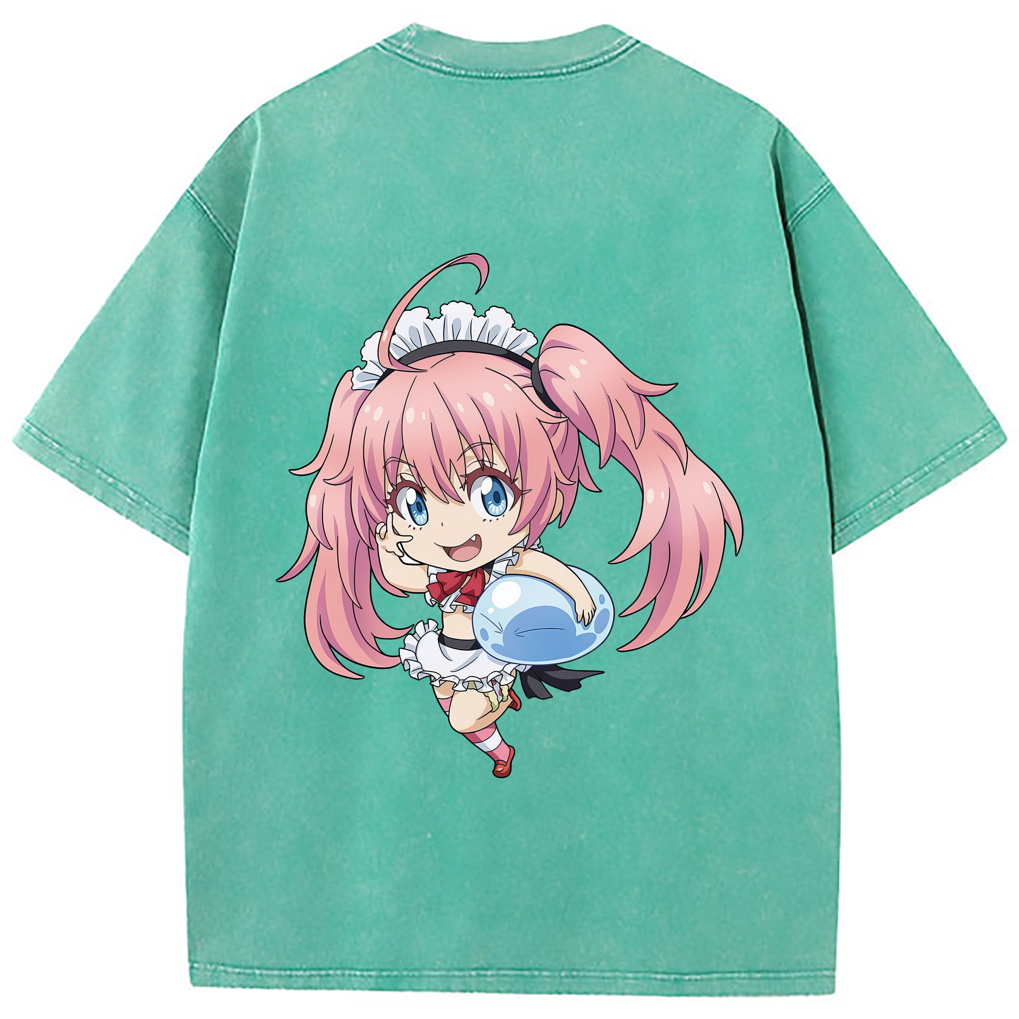 （画像用） 転スラ Regarding Reincarnated to Slime 綿100% ヴィンテージ風 半袖Tシャツ（背面プリント）